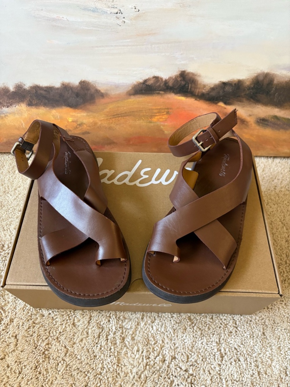 Madewell leather Natasha platform dark brown sandals